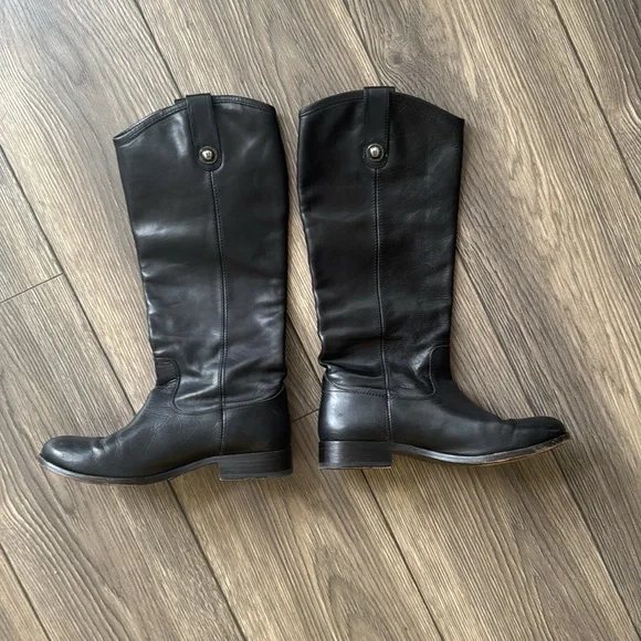 Frye Melissa Button Tall Leather black Boots - Picture 4 of 10